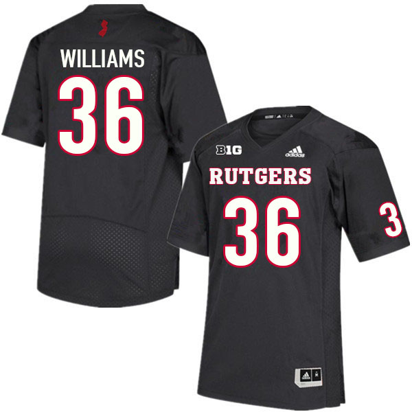 Men #36 Dominick Williams Rutgers Scarlet Knights College Football Jerseys Sale-Black - Click Image to Close